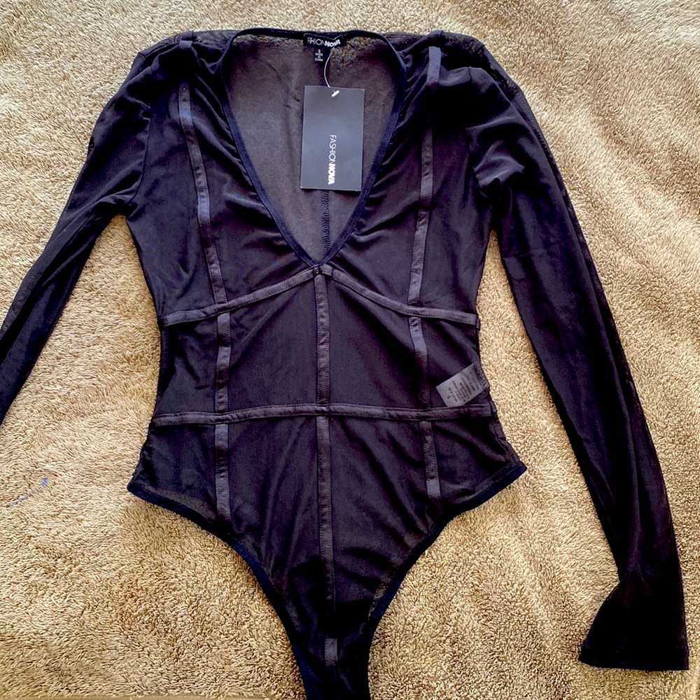 Black sheer bodysuit